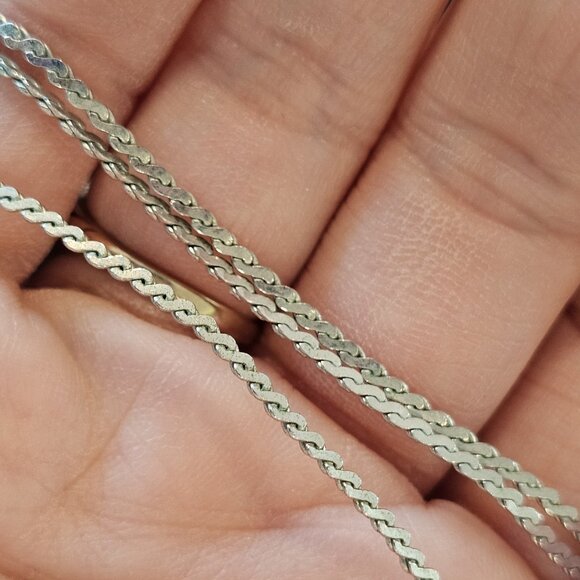 1950s VTG Trifari 3 Strand Long Serpentine Chain Necklace Silver 30" Layered 50s - Picture 4 of 10